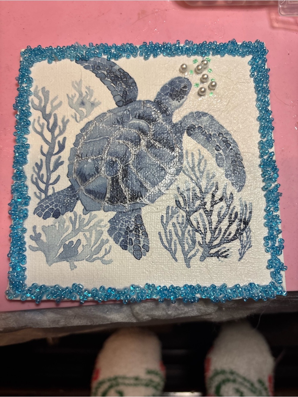 Blue Sea Turtle Canvas Wall Art